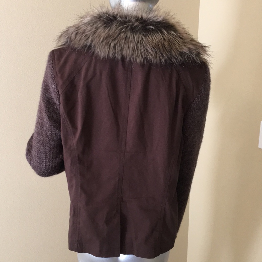 SUNDANCE | sweater jacket with faux fur coll… - Picture 2 of 11